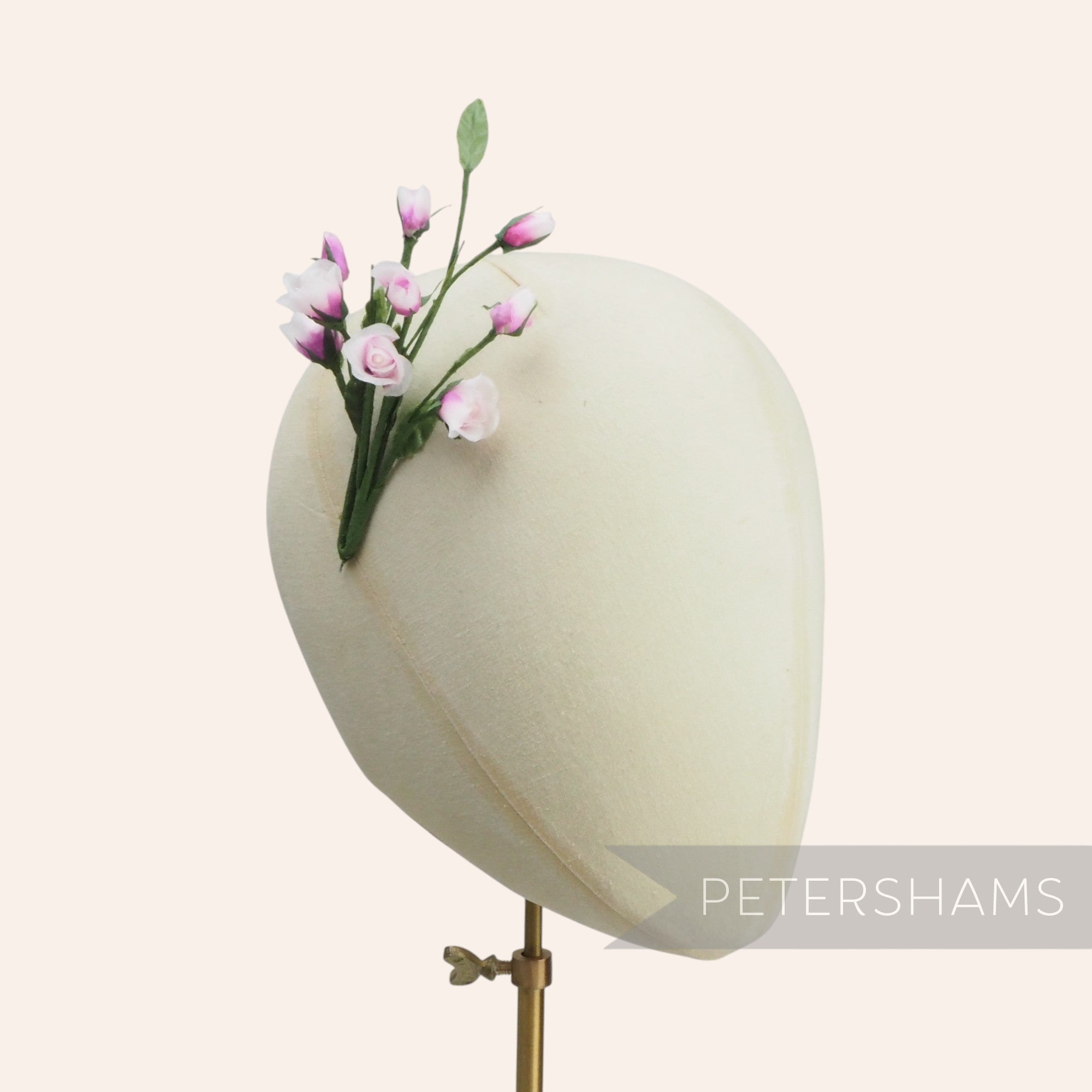 'Lynn' Vintage Mini Silk Ombre Rose Flower Wired Millinery Hat Mount