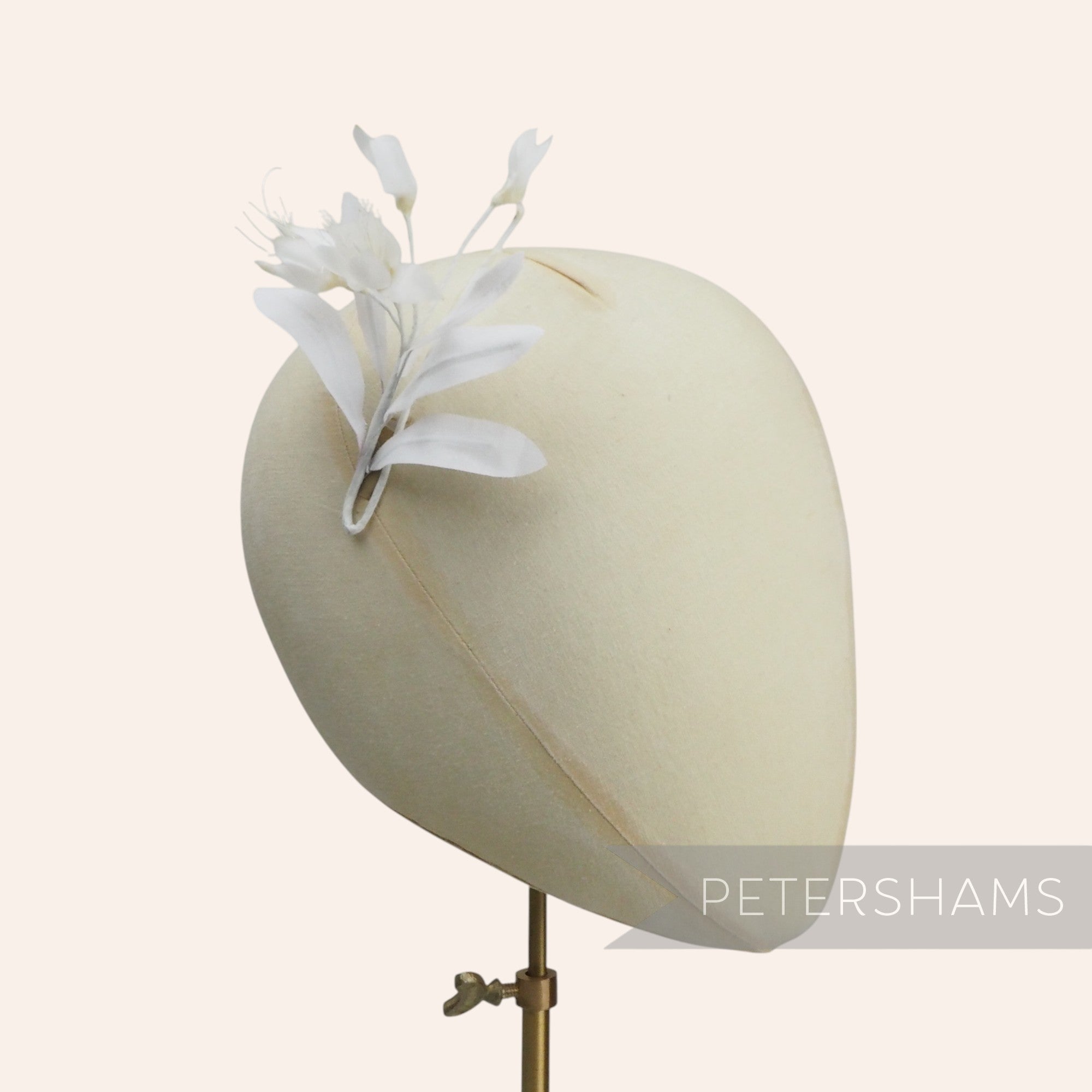 'Sherry' Small Vintage Silk Tangerine Blossom Wired Millinery Mount