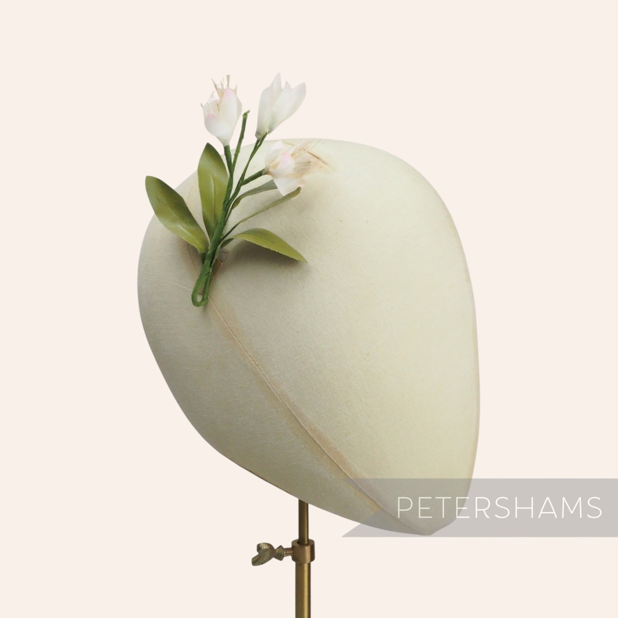 'Sherry' Small Vintage Silk Tangerine Blossom Wired Millinery Mount