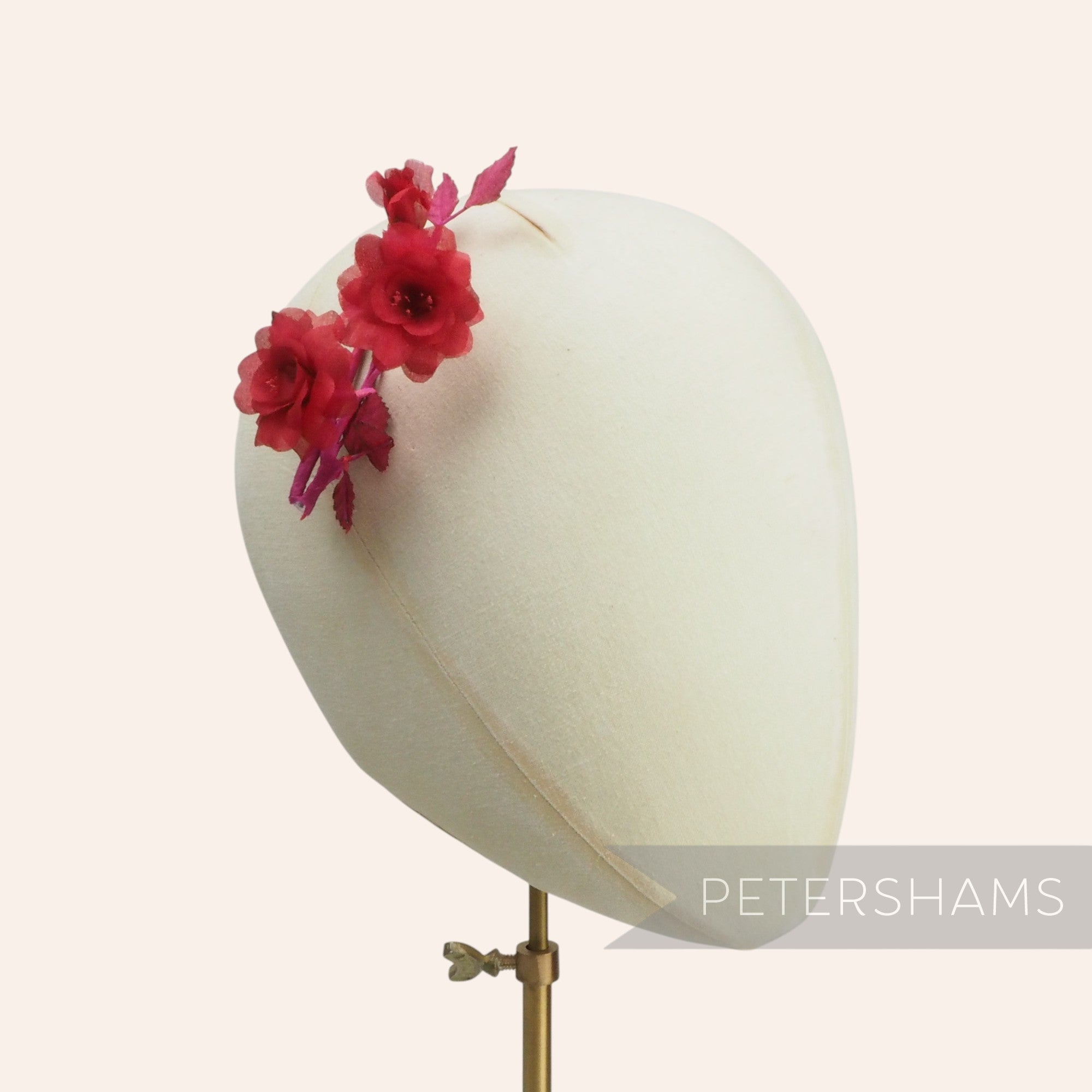 'Pamela' Mini Silk Blossoms & Leaves Millinery Hat Mount