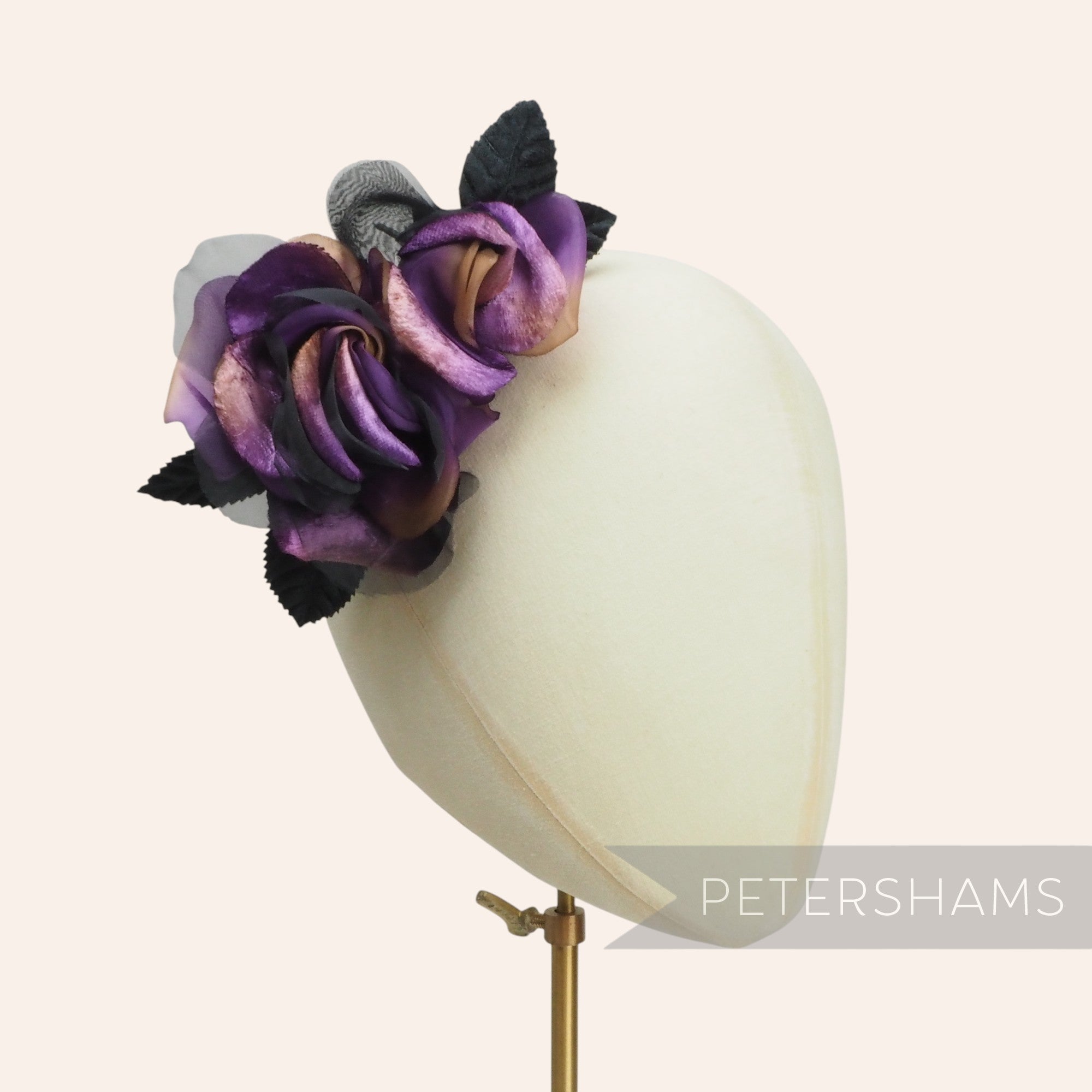 'Darlene' Velvet, Silk and Organza Double Millinery Flower Mount