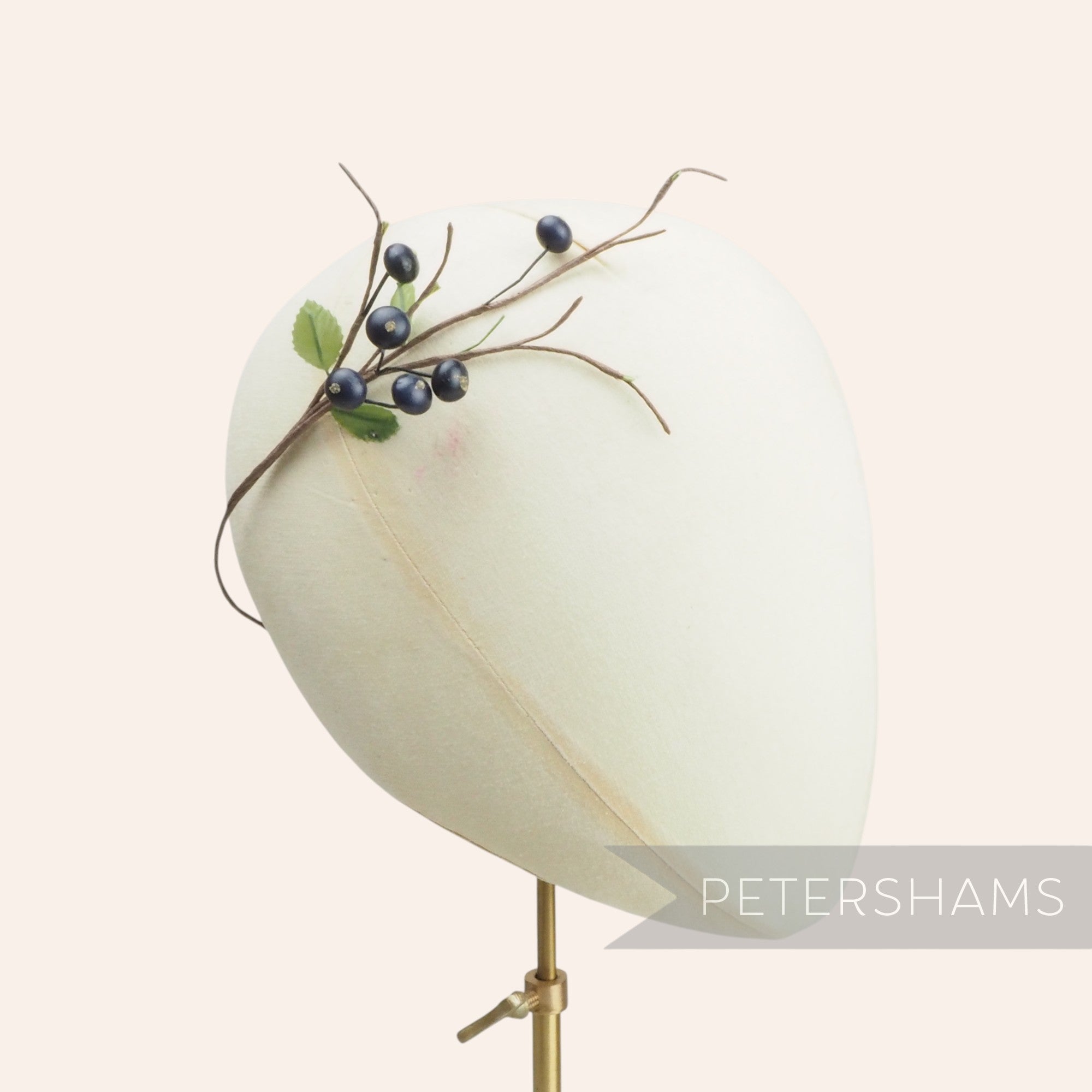 'Marie' Mini Vintage Blueberry Wired Fruit Sprig