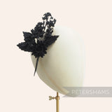 'Lois' Vintage Daisy & Forget-Me-Nots Flower Velvet Millinery Hat Mount