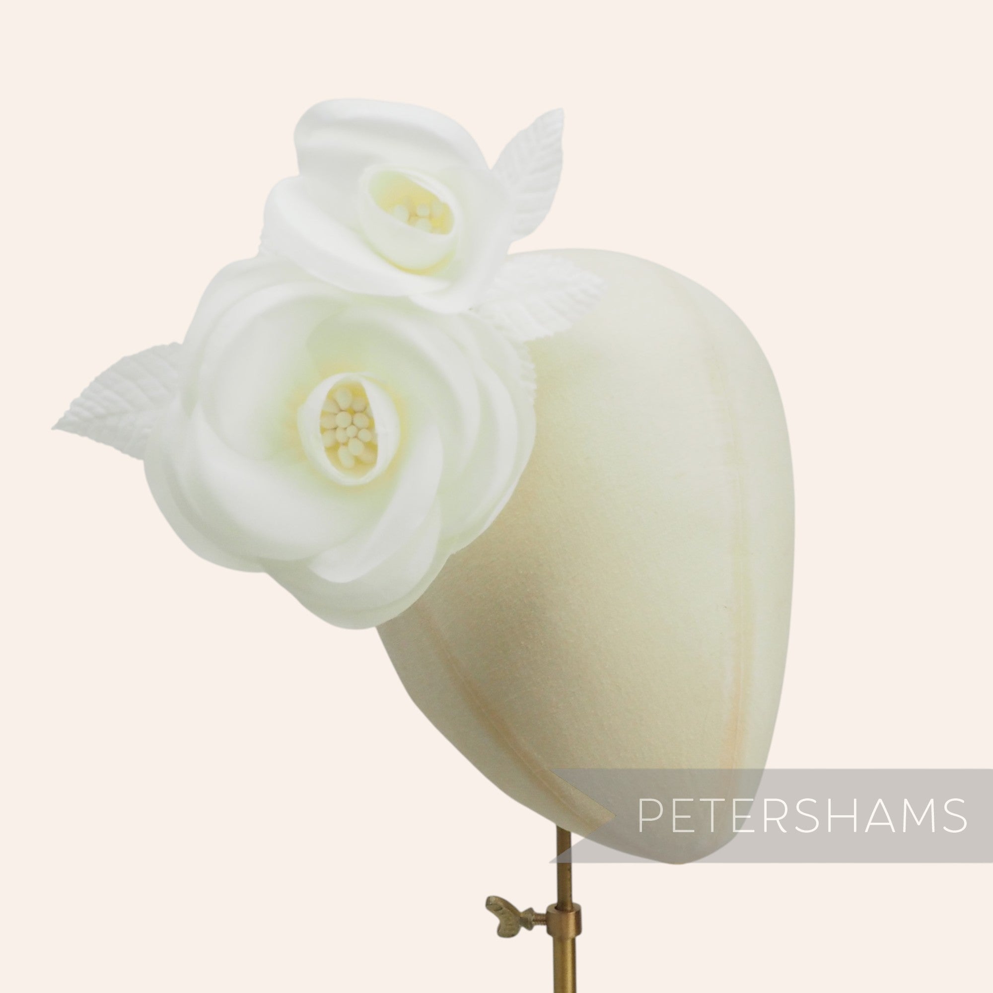 'Cecilia' Large Silk Camellia Millinery Flower Hat Mount