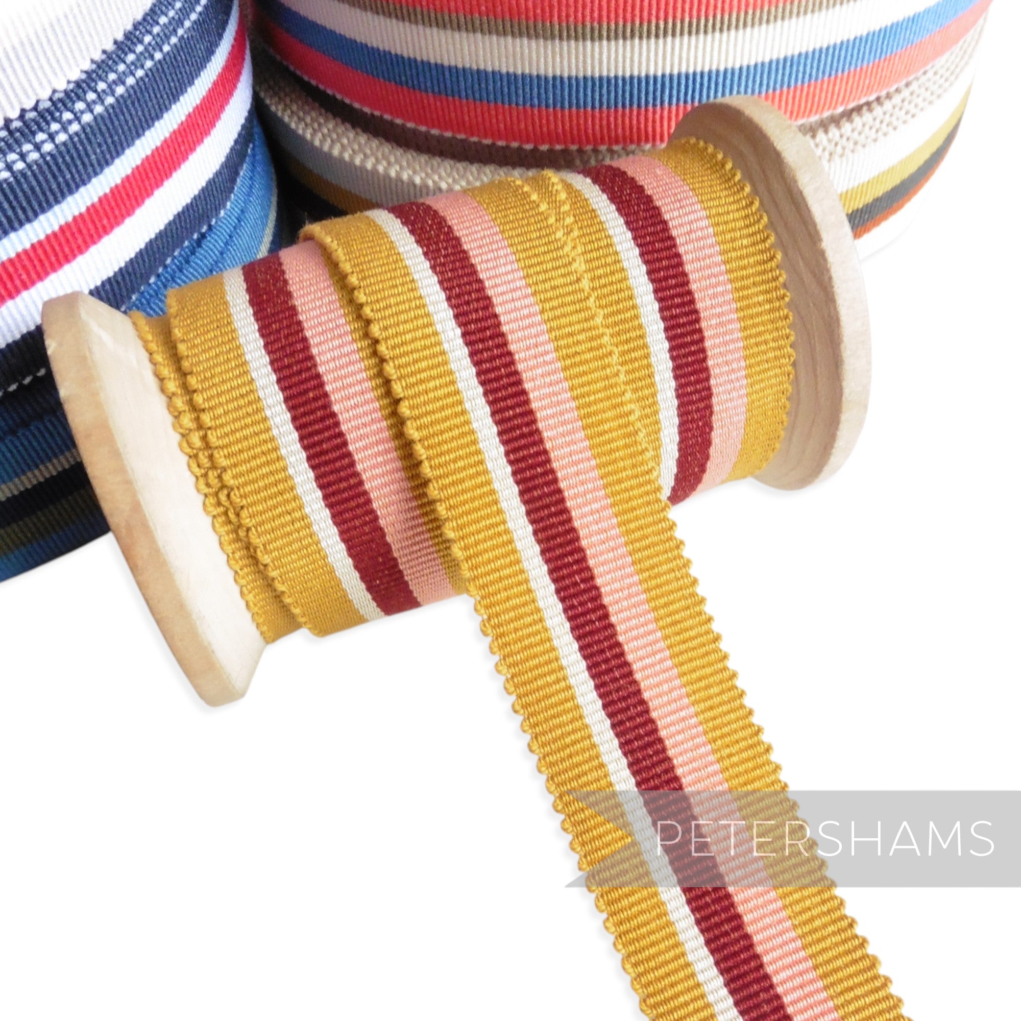 25mm No.5 Traditional Stripe Millinery Petersham Hat Ribbon - 1m