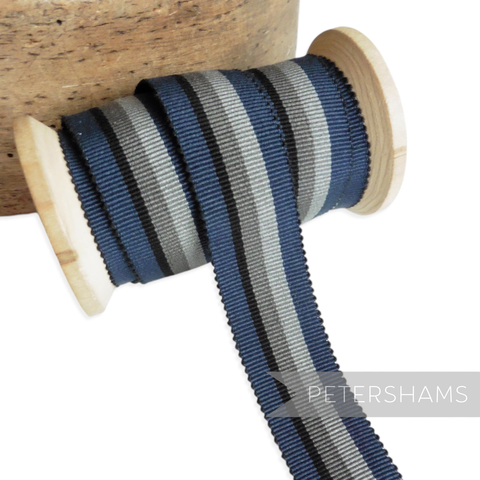 25mm No.5 Traditional Stripe Millinery Petersham Hat Ribbon - 1m