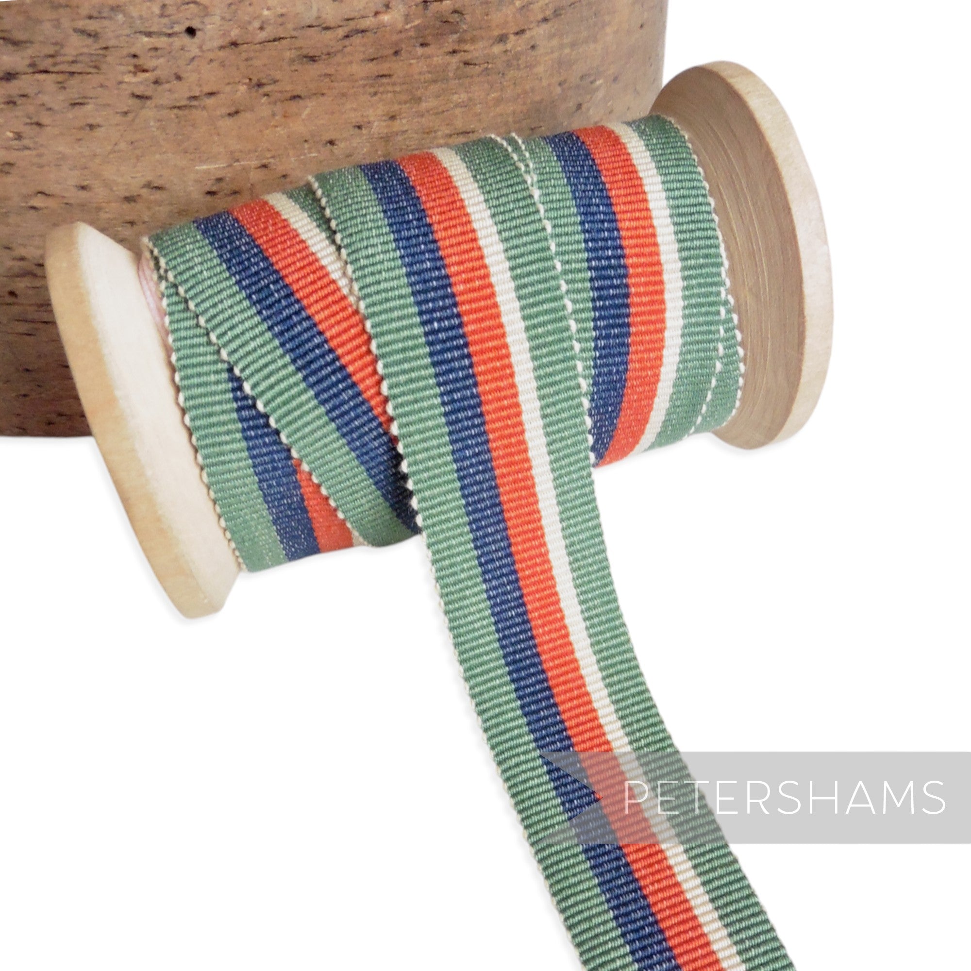25mm No.5 Traditional Stripe Millinery Petersham Hat Ribbon - 1m
