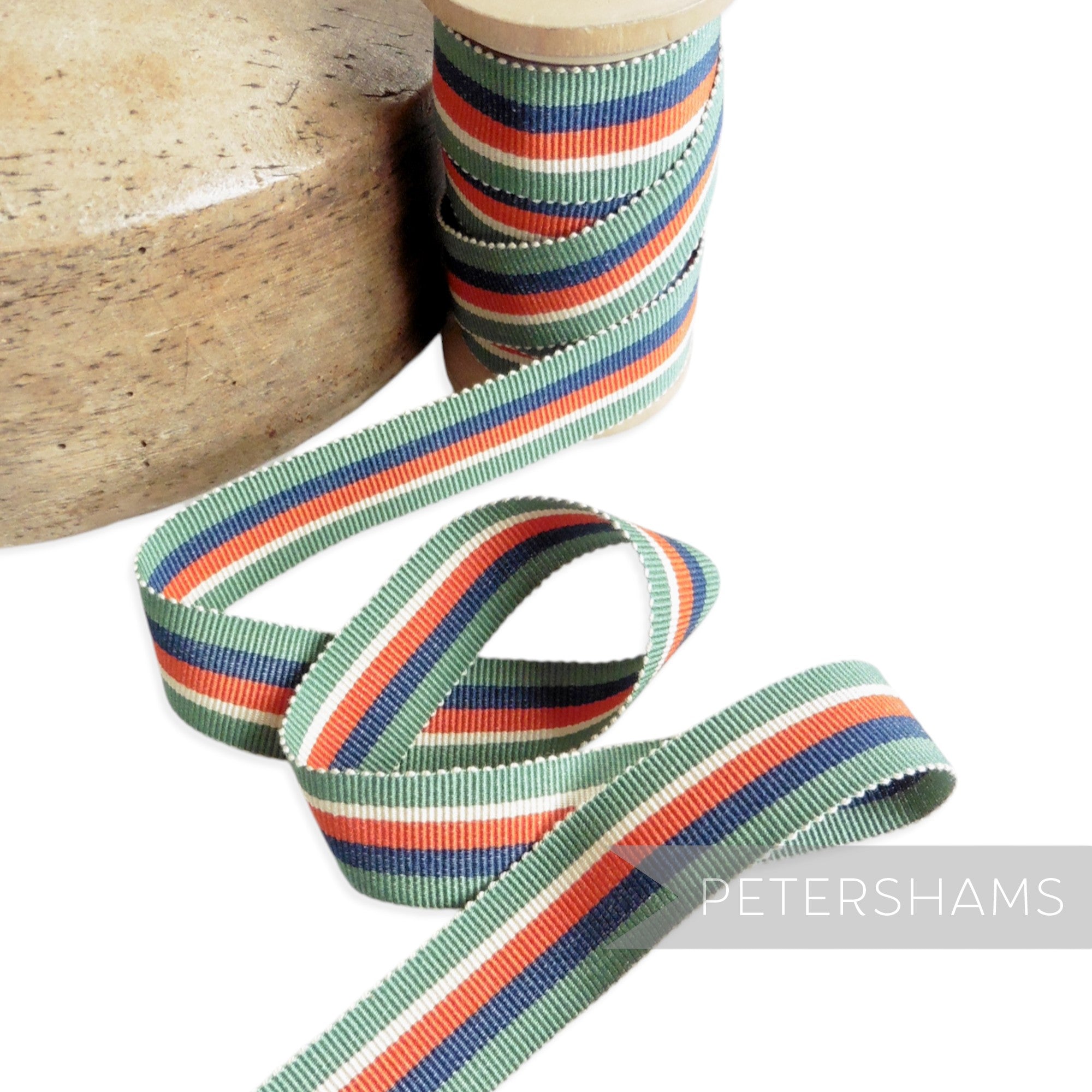 25mm No.5 Traditional Stripe Millinery Petersham Hat Ribbon - 1m