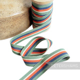 25mm No.5 Traditional Stripe Millinery Petersham Hat Ribbon - 1m