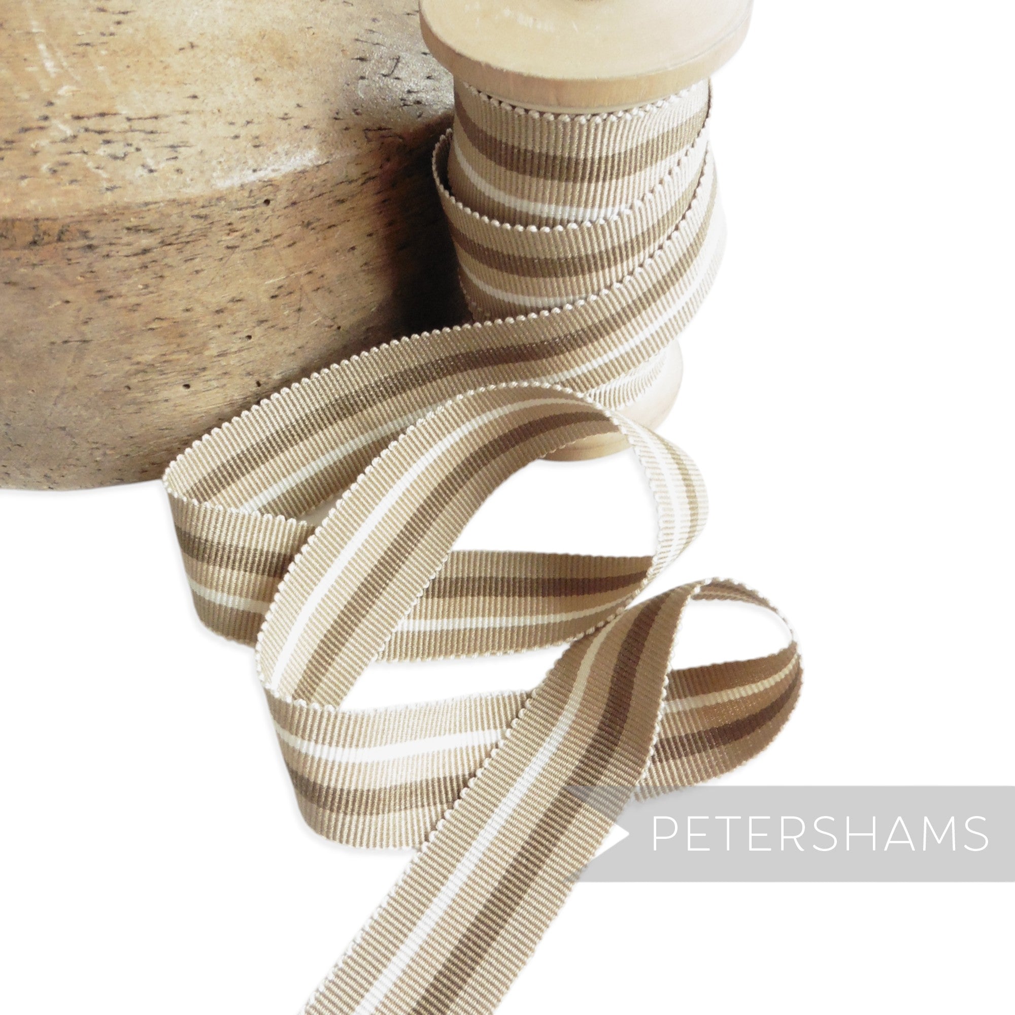 25mm No.5 Traditional Stripe Millinery Petersham Hat Ribbon - 1m