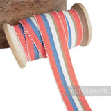 25mm No.5 Traditional Stripe Millinery Petersham Hat Ribbon - 1m