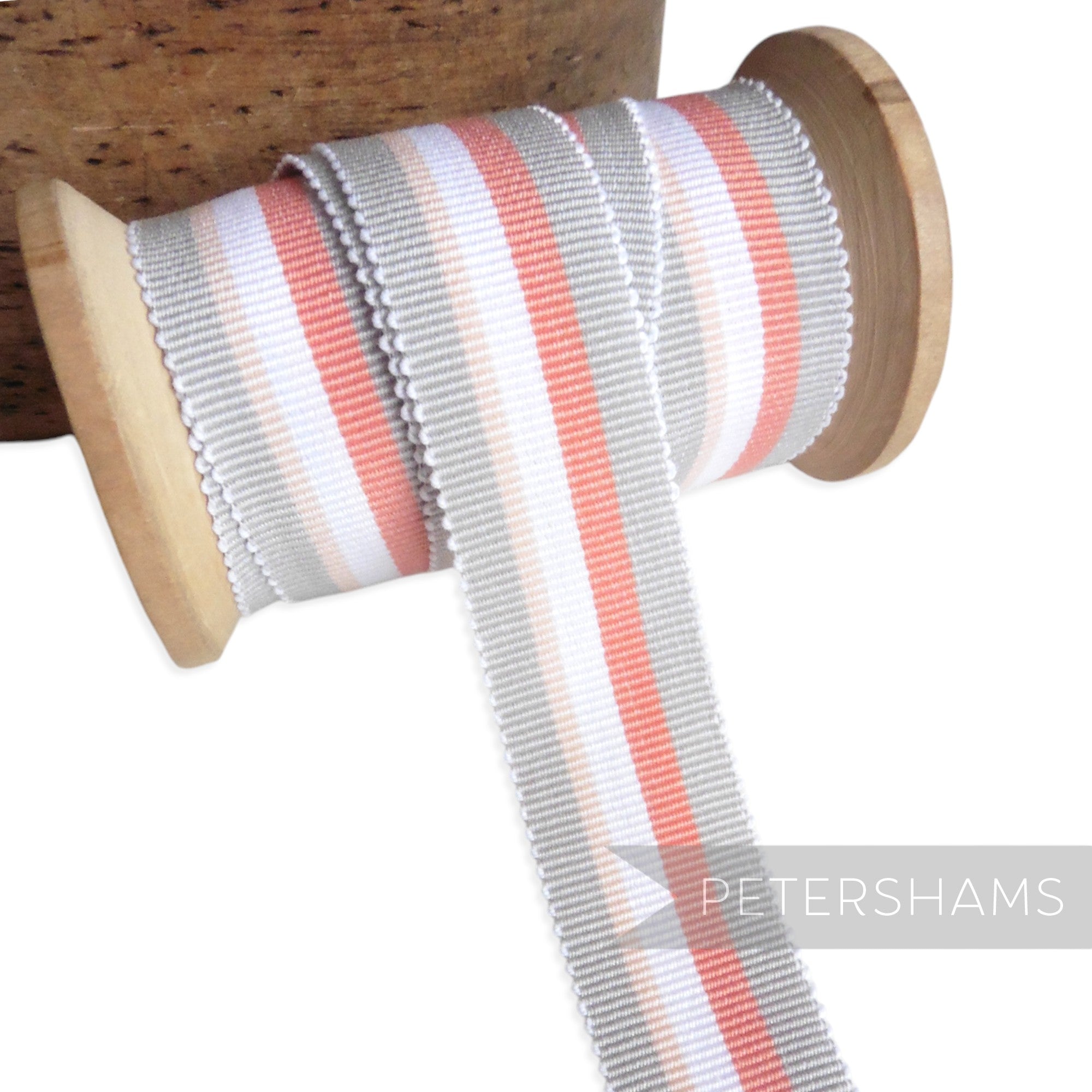 25mm No.5 Traditional Stripe Millinery Petersham Hat Ribbon - 1m