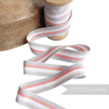 25mm No.5 Traditional Stripe Millinery Petersham Hat Ribbon - 1m