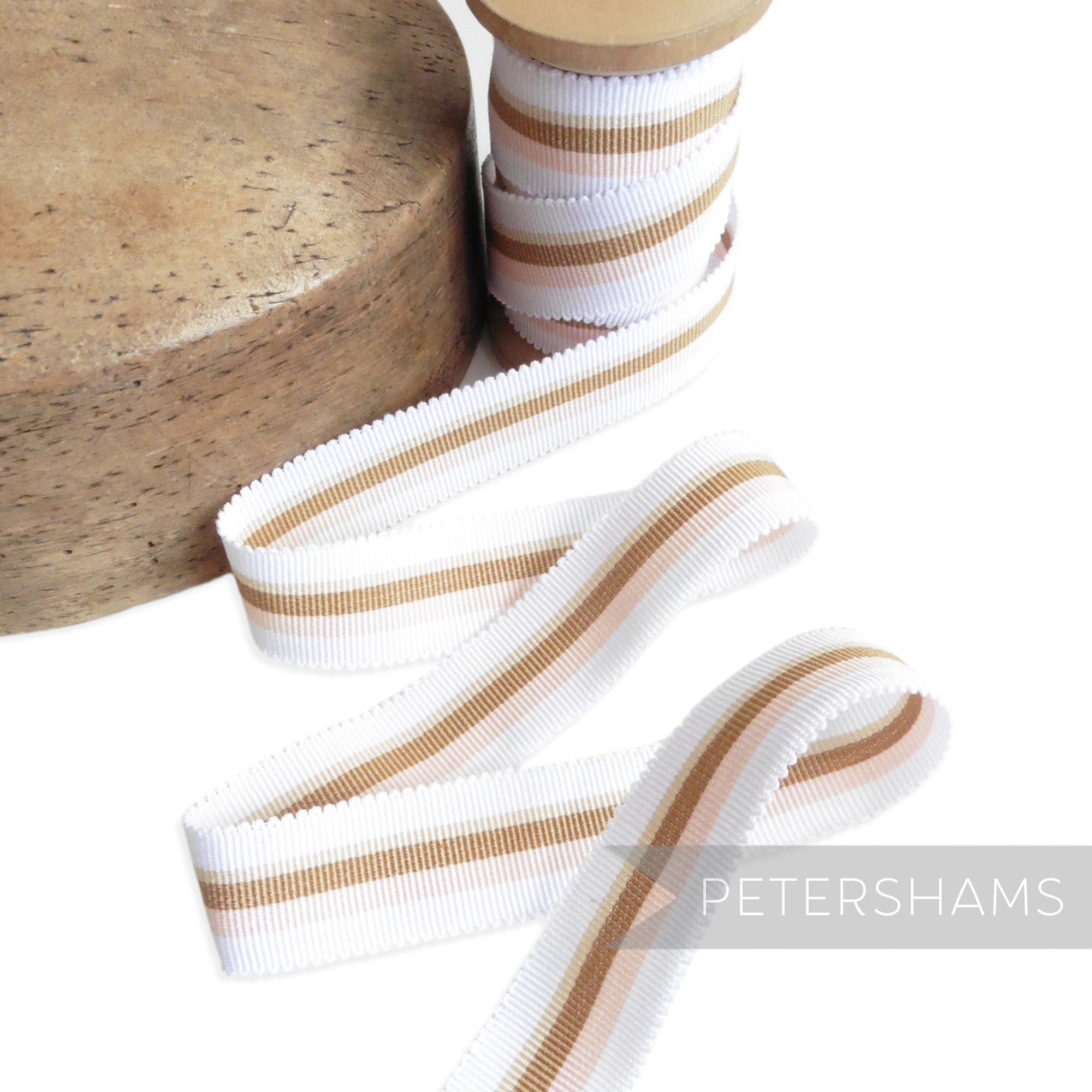 25mm No.5 Traditional Stripe Millinery Petersham Hat Ribbon - 1m
