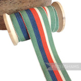 35mm Traditional Stripe Millinery Petersham Hat Ribbon - 1m