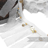 Seashell Adorned Mesh Fabric Fringe - 1m