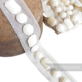 Opaque Gemstone Insertion Mesh Trim - 1m