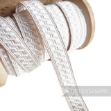 90% Silver Thread Lace Ribbon - 13mm Bias & Strand