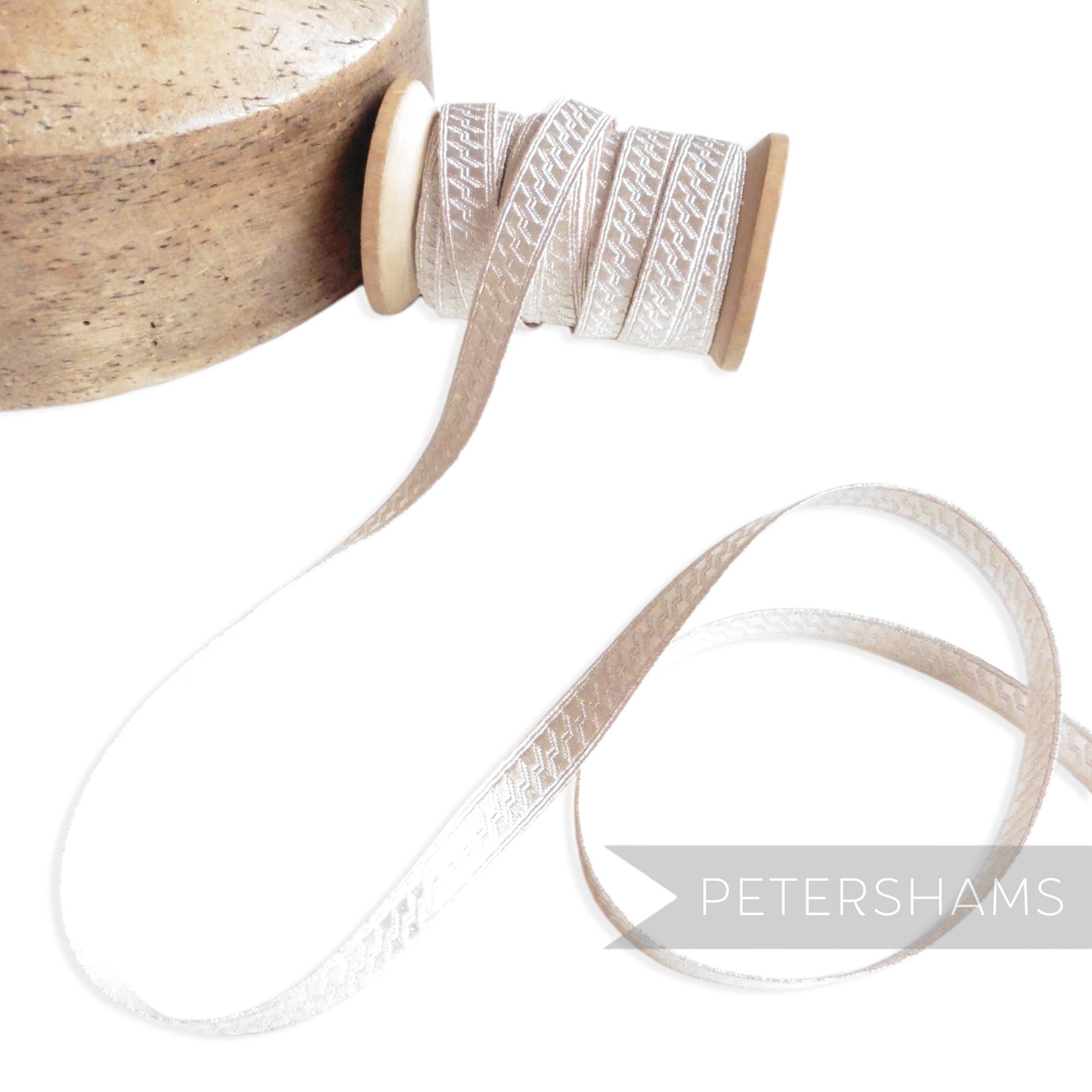 90% Silver Thread Lace Ribbon - 13mm Bias & Strand