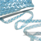 Sheer Blue Lurex & Matte Sequin Wavy Spangle Sequin Trim - 1m