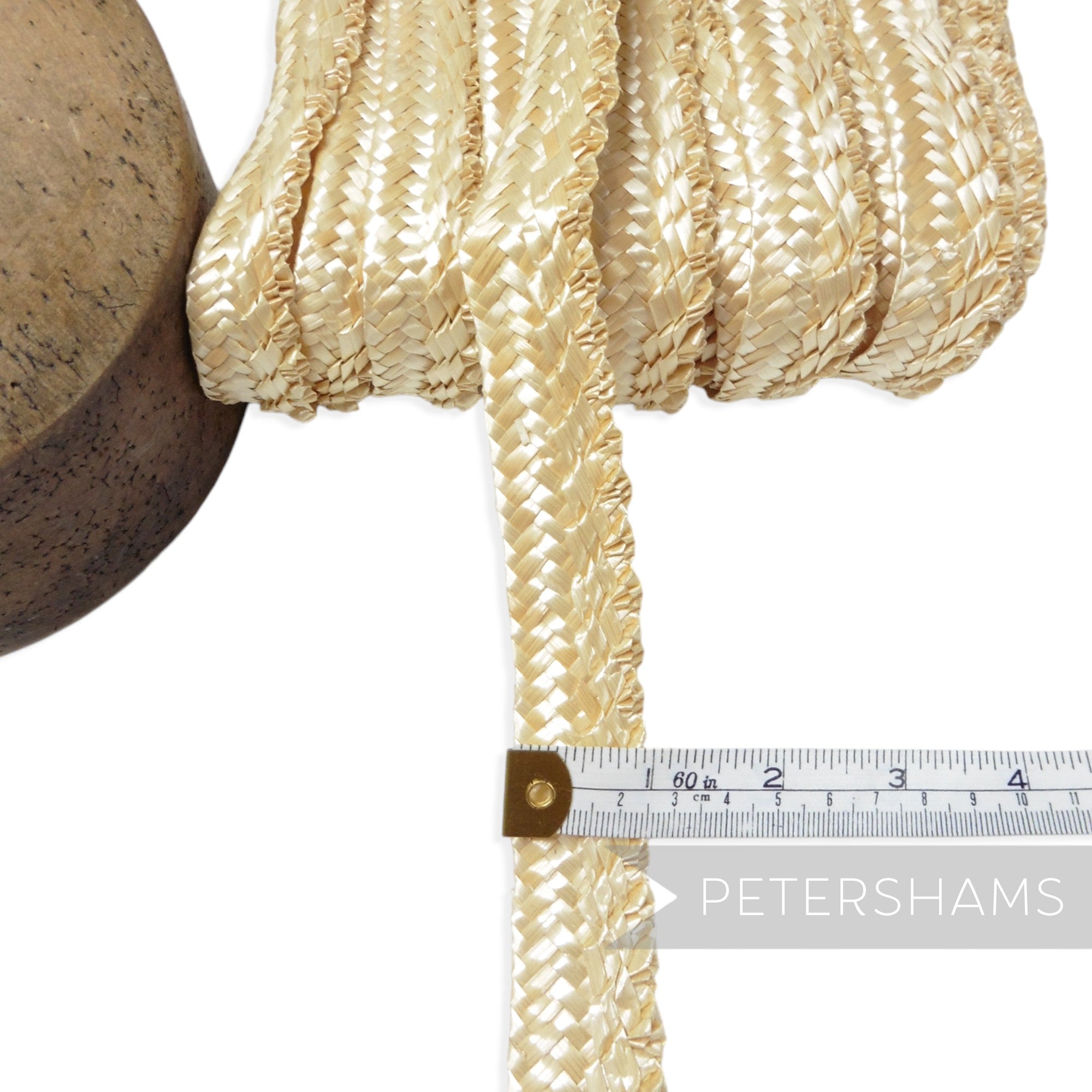 'Sheila' Vintage Intricate Ruffle Edge Plaited Wheatstraw Braid - 23mm Wide
