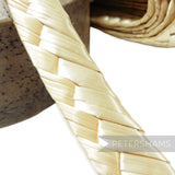 Vintage Chevron Plait Shiny Flat Straw Braid - 23mm Wide