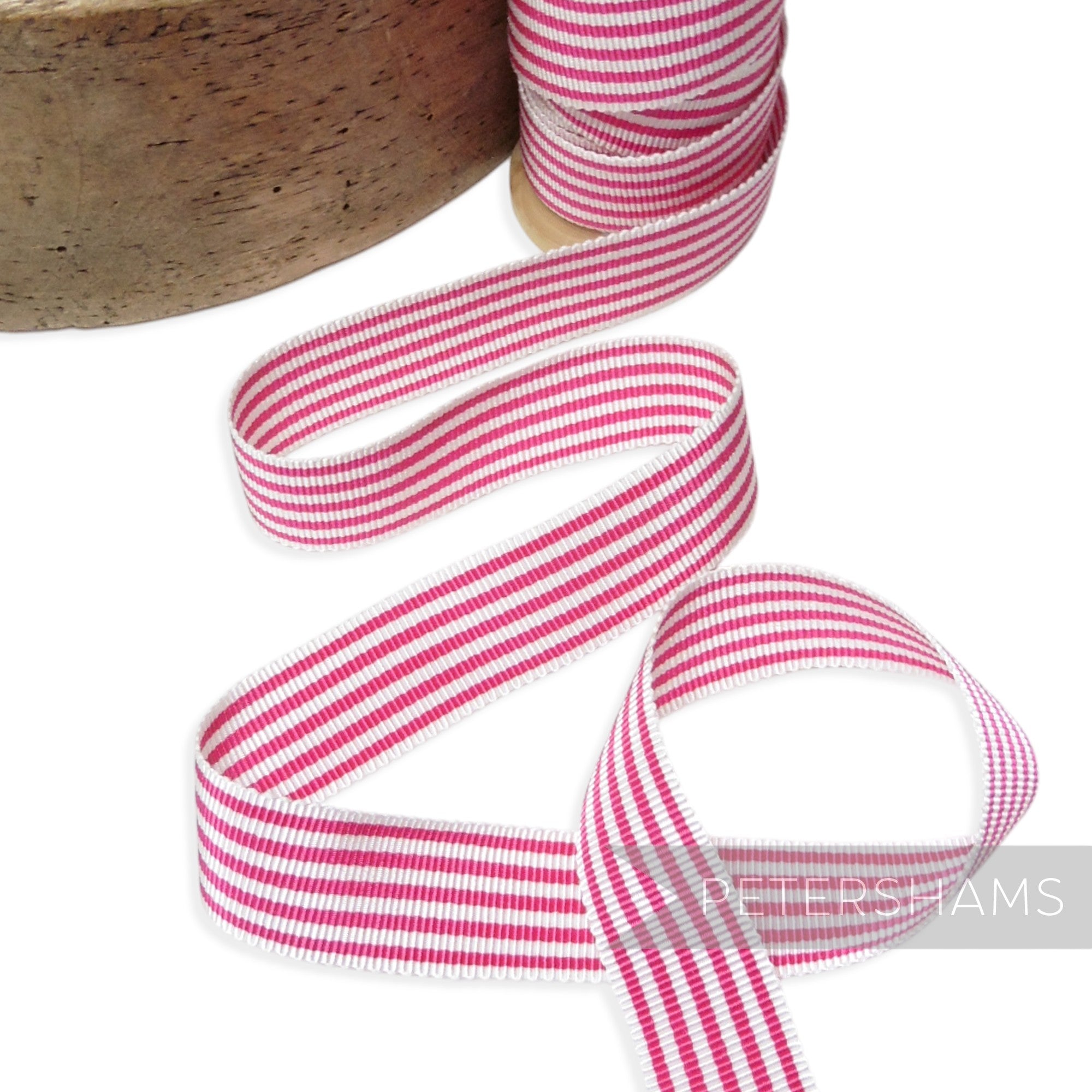 25mm No.5 Simple Striped Millinery Petersham Hat Ribbon - 1m