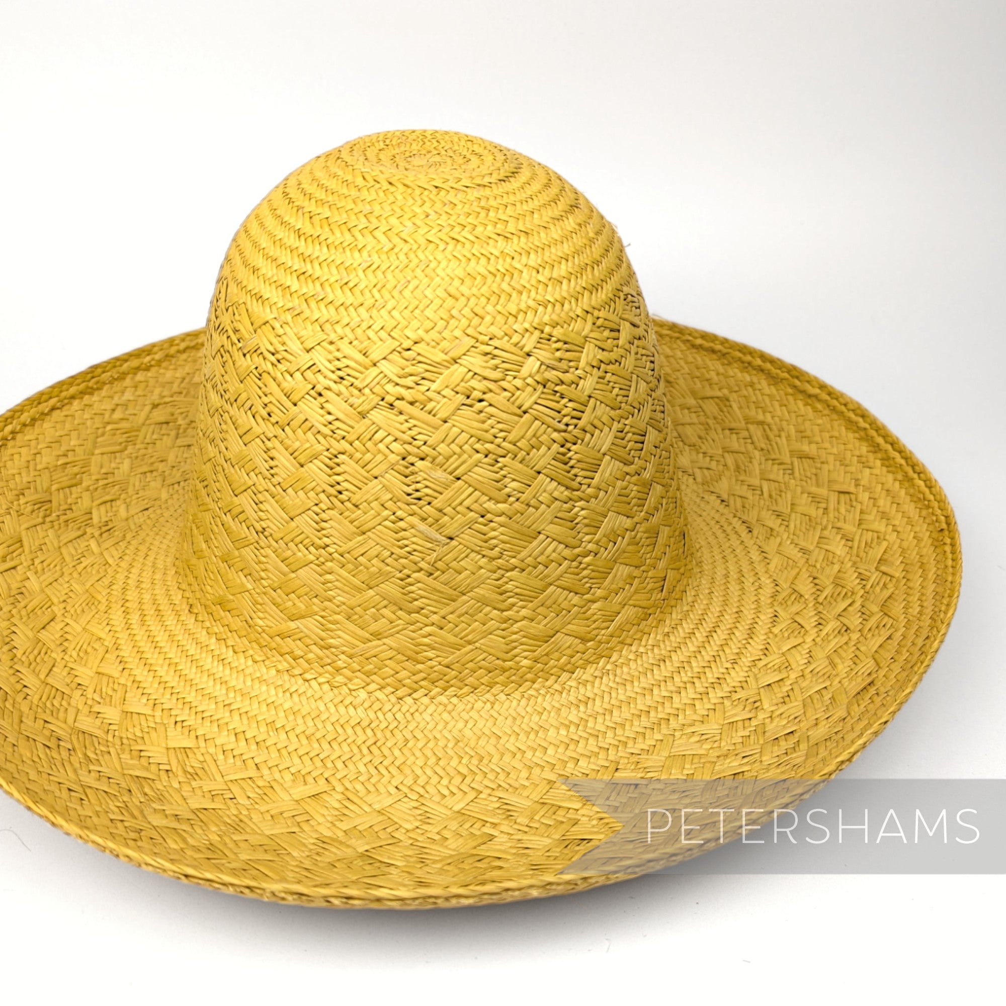 Diamond Weave Vintage Ecuador Panama Straw Capeline Hat Body - 12"