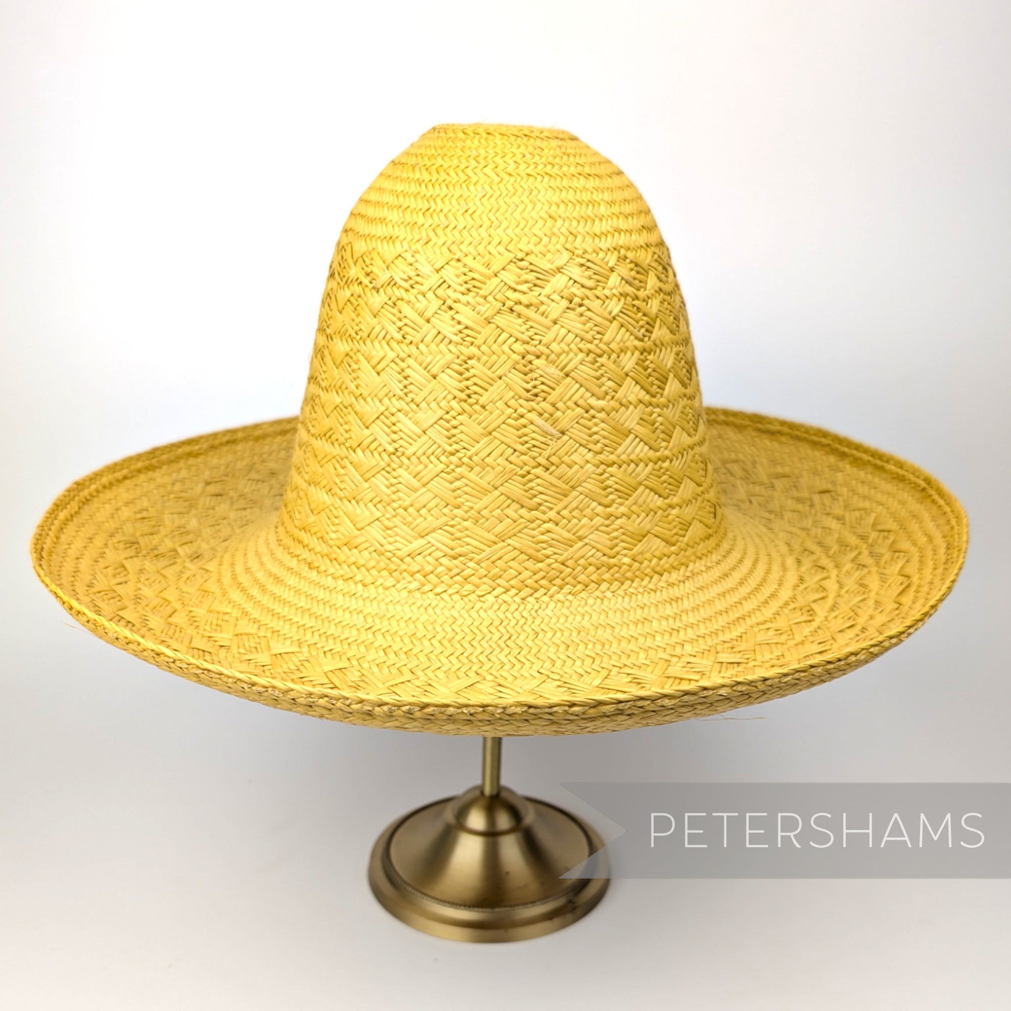 Diamond Weave Vintage Ecuador Panama Straw Capeline Hat Body - 12"