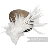 Large Zippered Goose Biot and Hackle Feather Hat Mount