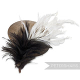 Large Zippered Goose Biot and Hackle Feather Hat Mount