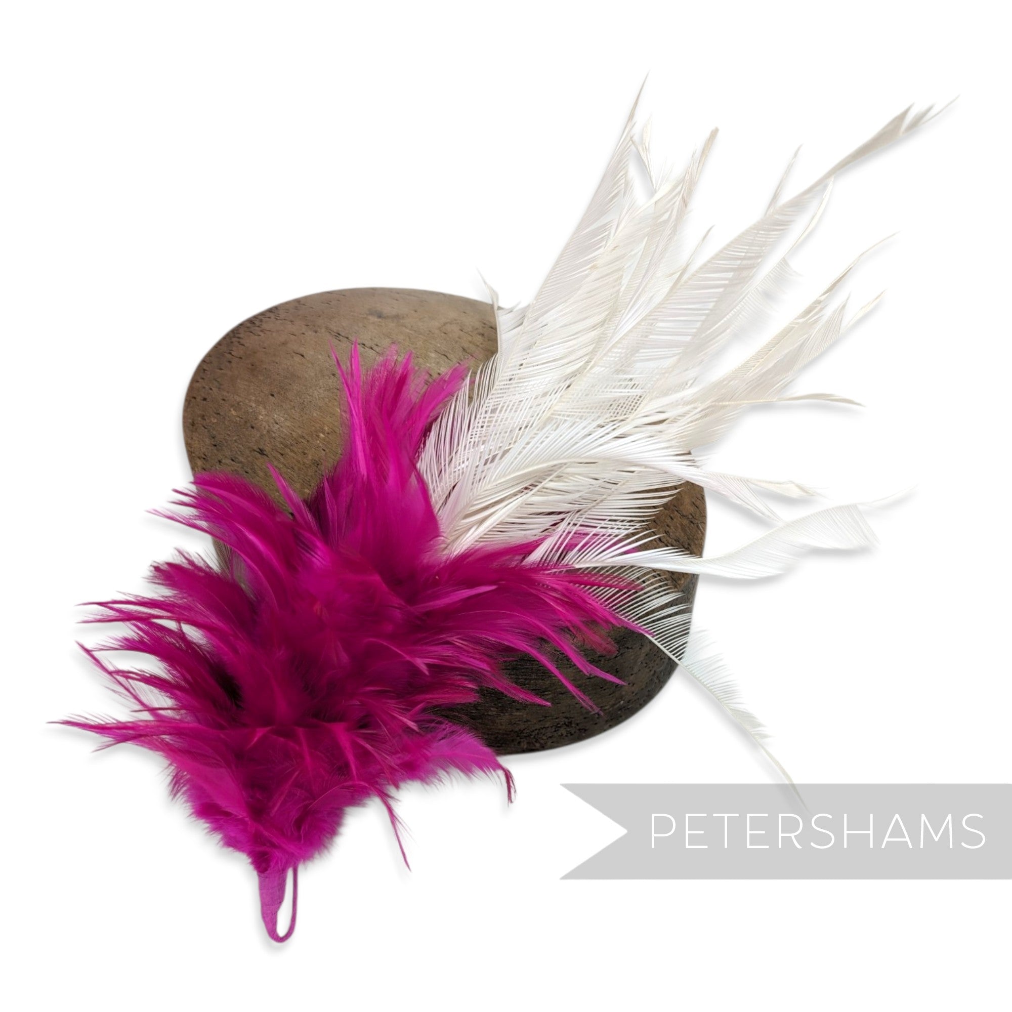 Large Zippered Goose Biot and Hackle Feather Hat Mount