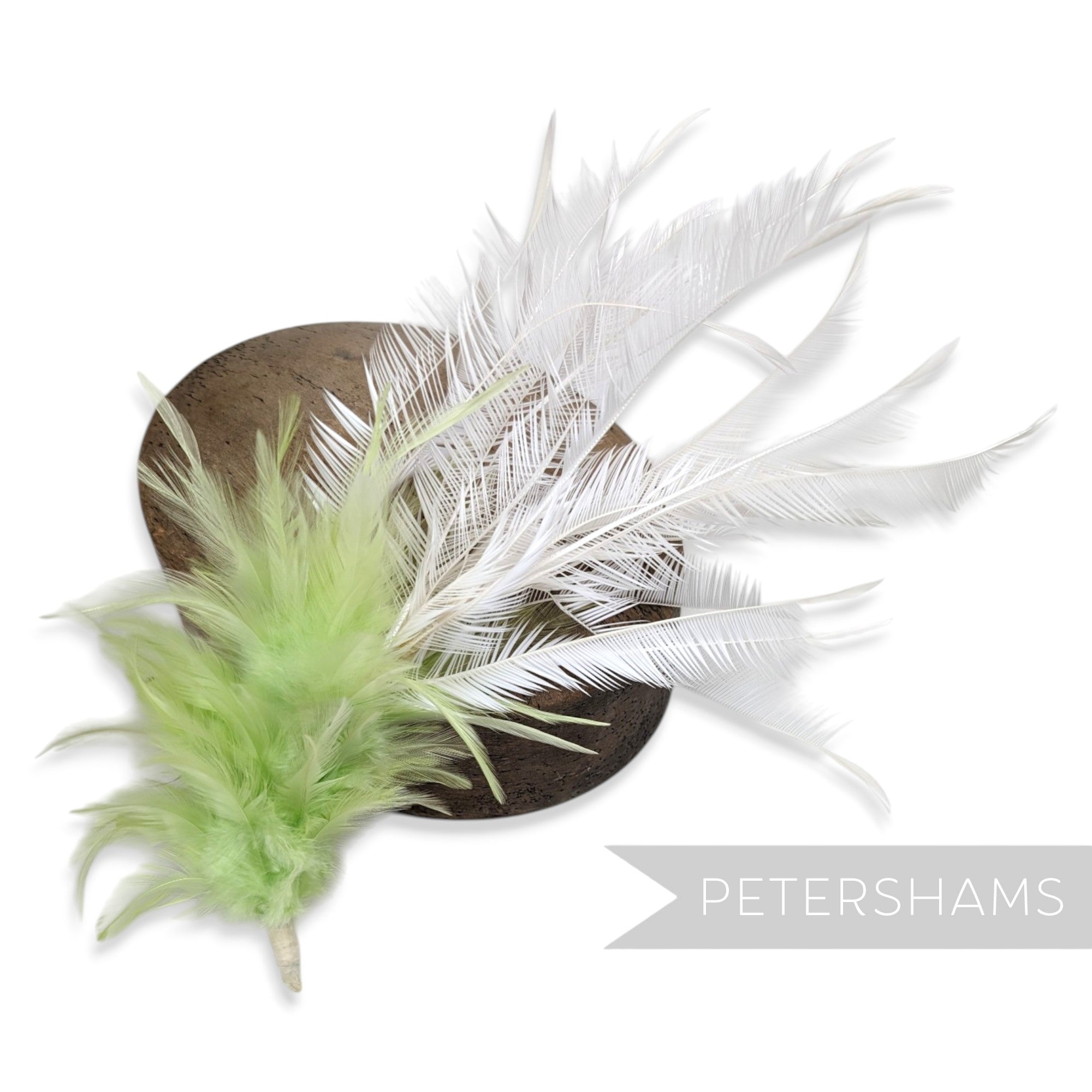 Large Zippered Goose Biot and Hackle Feather Hat Mount