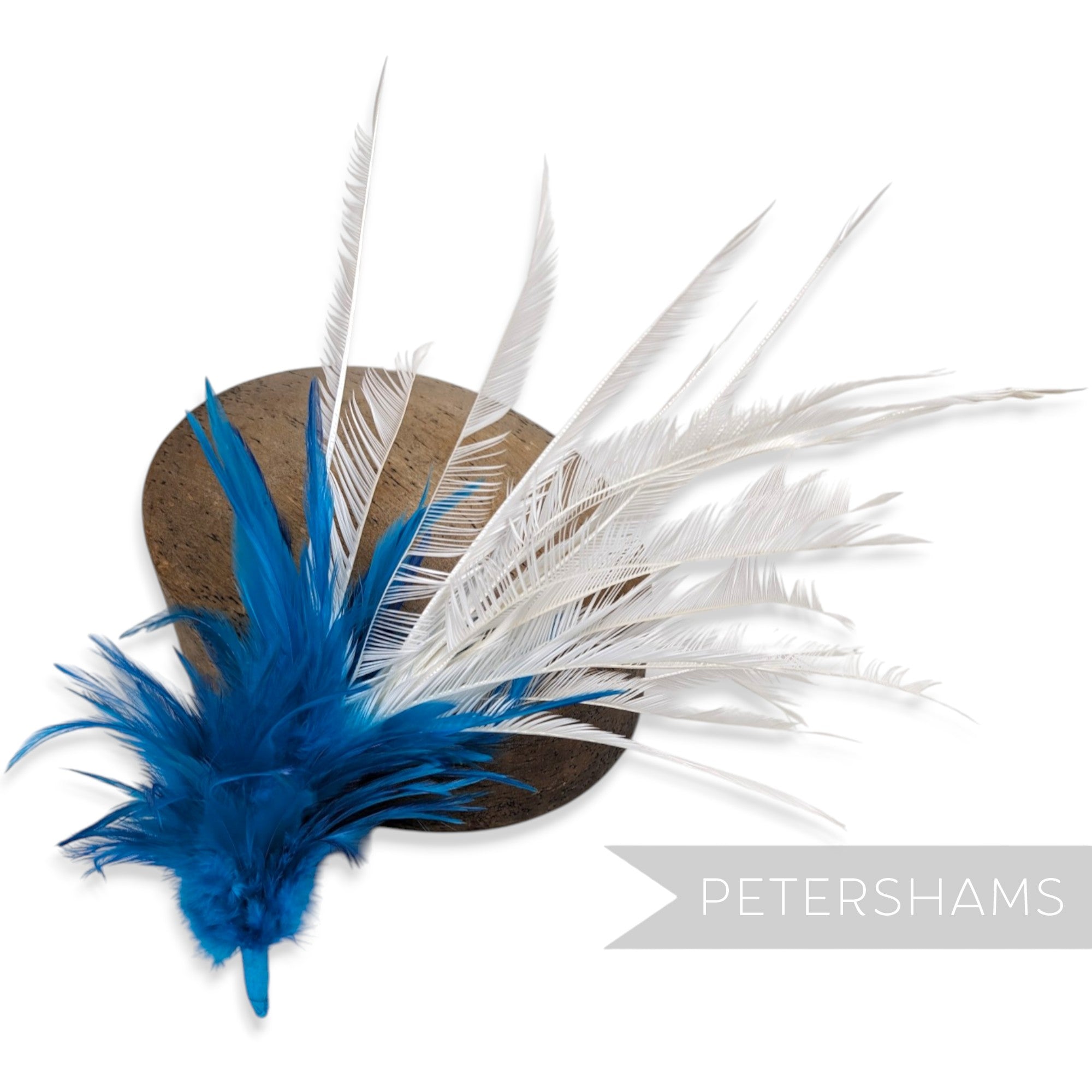 Large Zippered Goose Biot and Hackle Feather Hat Mount