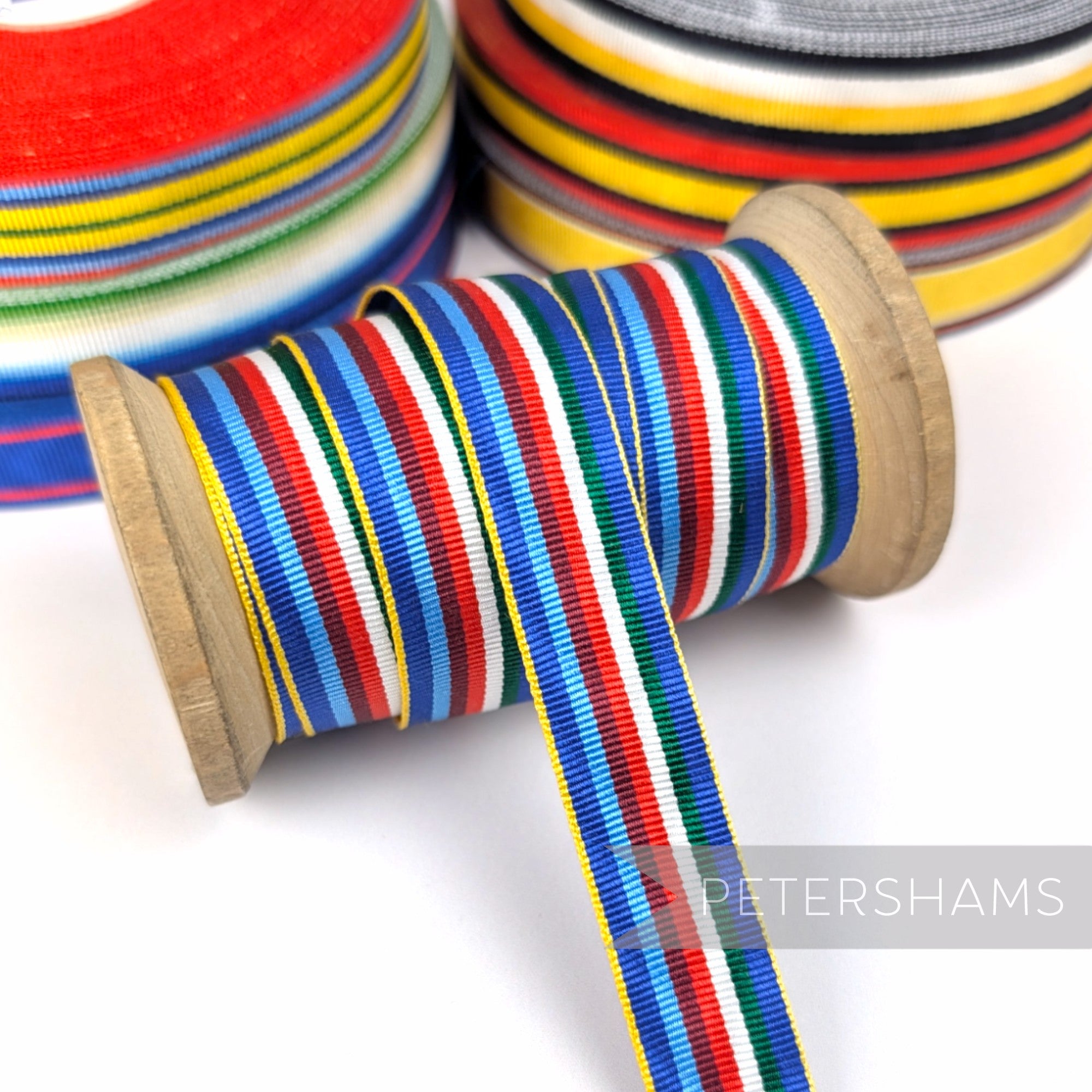 Mitred Ribbon Vintage 16mm Striped Moire Grosgrain Ribbon - 1m – Petershams Millinery ...