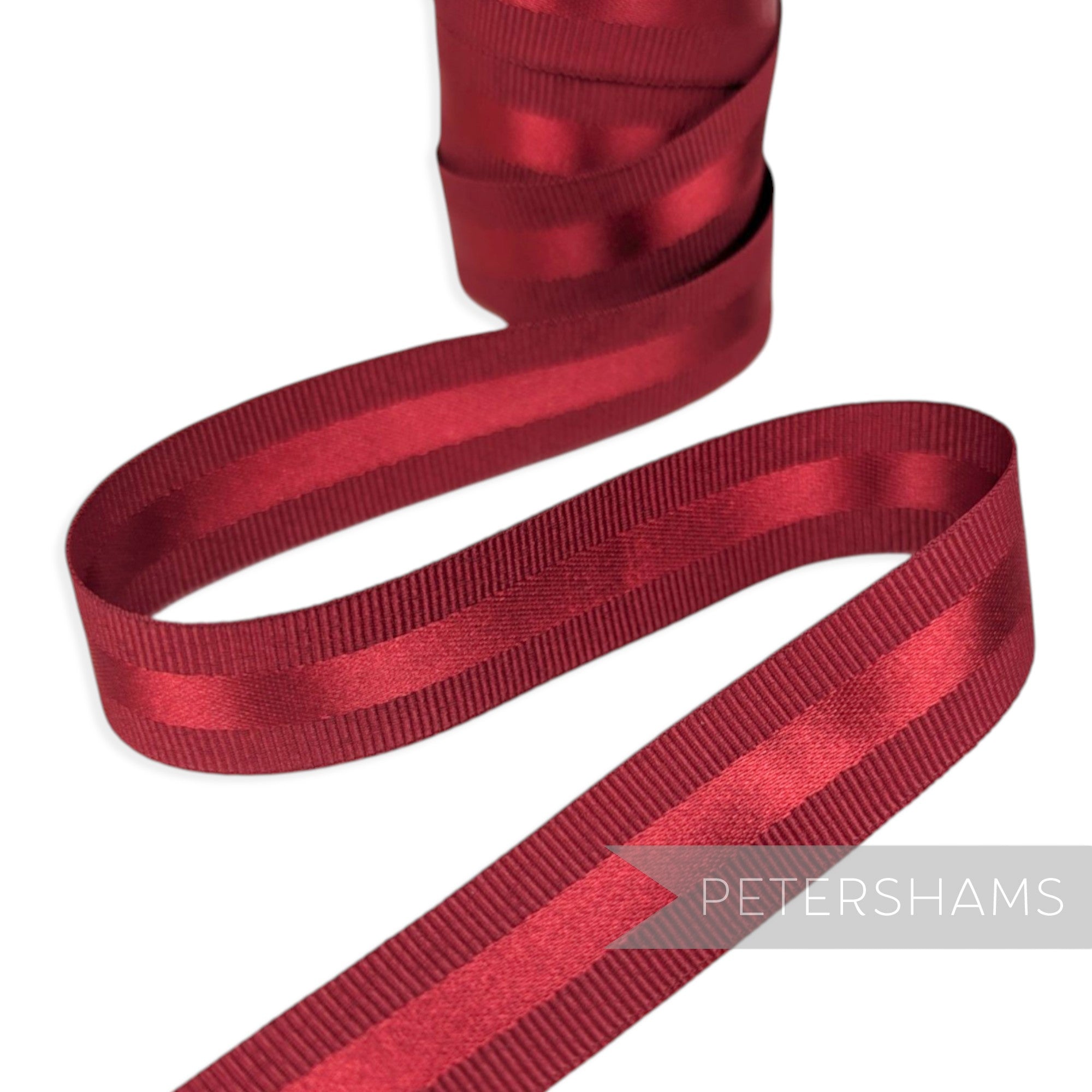 20mm Satin Centre Grosgrain Ribbon - 1m