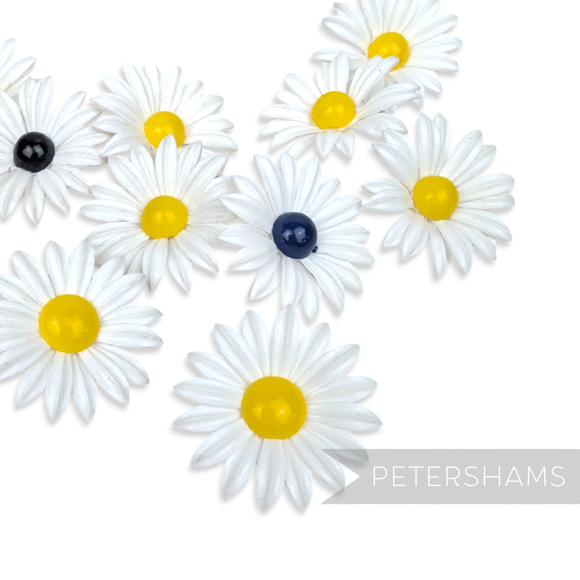 Vintage 1970s Shanked Plastic Daisies - Pack of 10