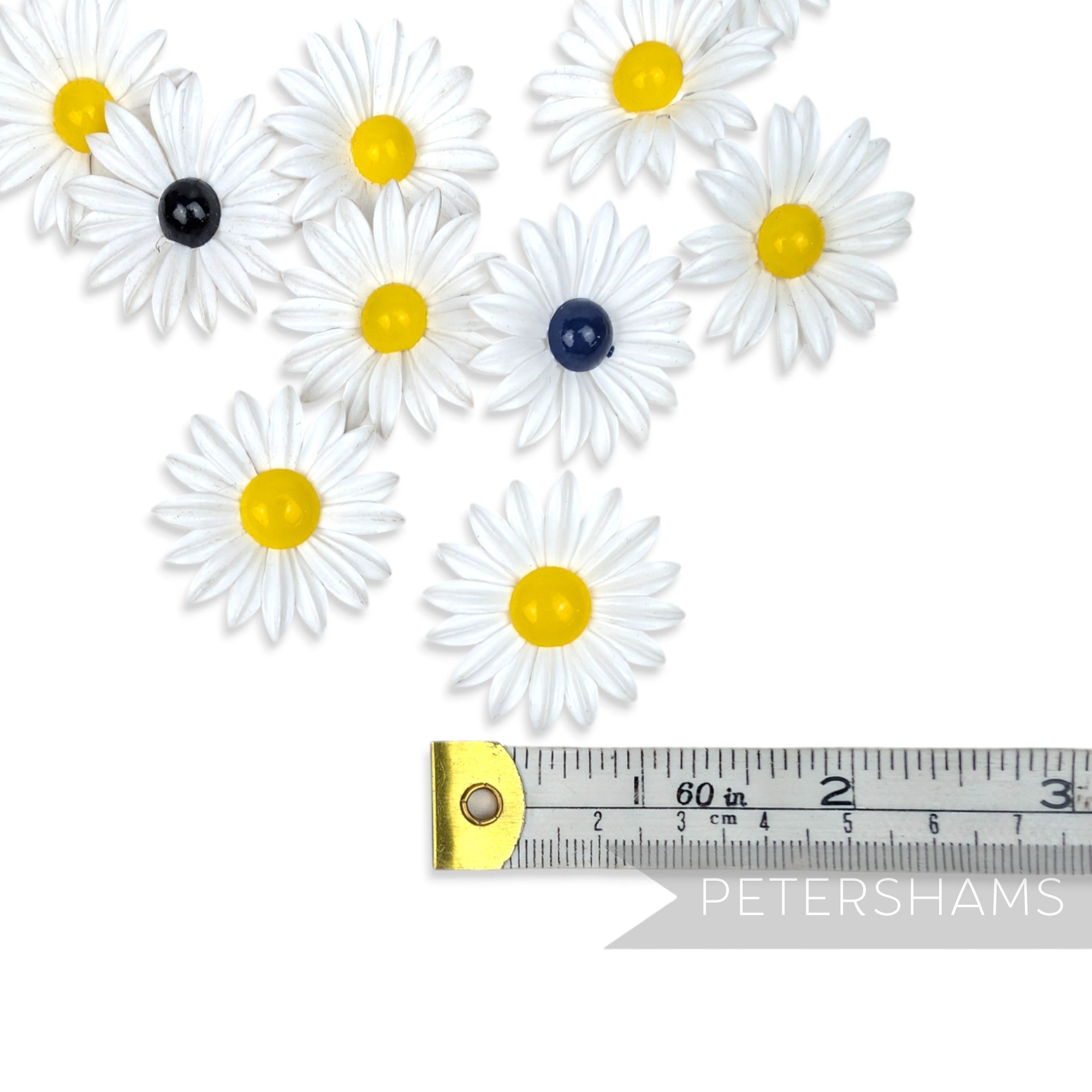 Vintage 1970s Shanked Plastic Daisies - Pack of 10