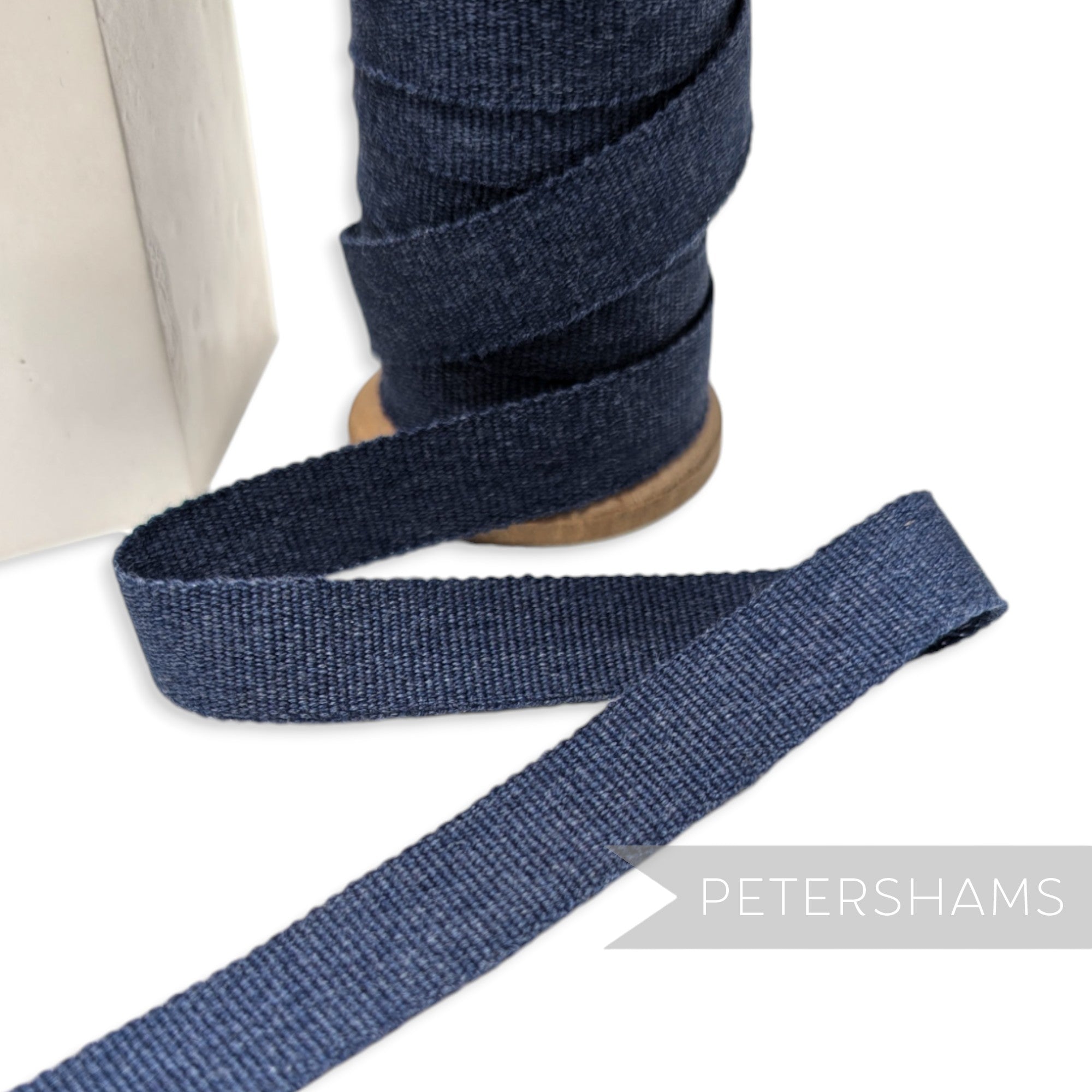 15mm No.3 Denim Effect Petersham Hat Ribbon - 1m