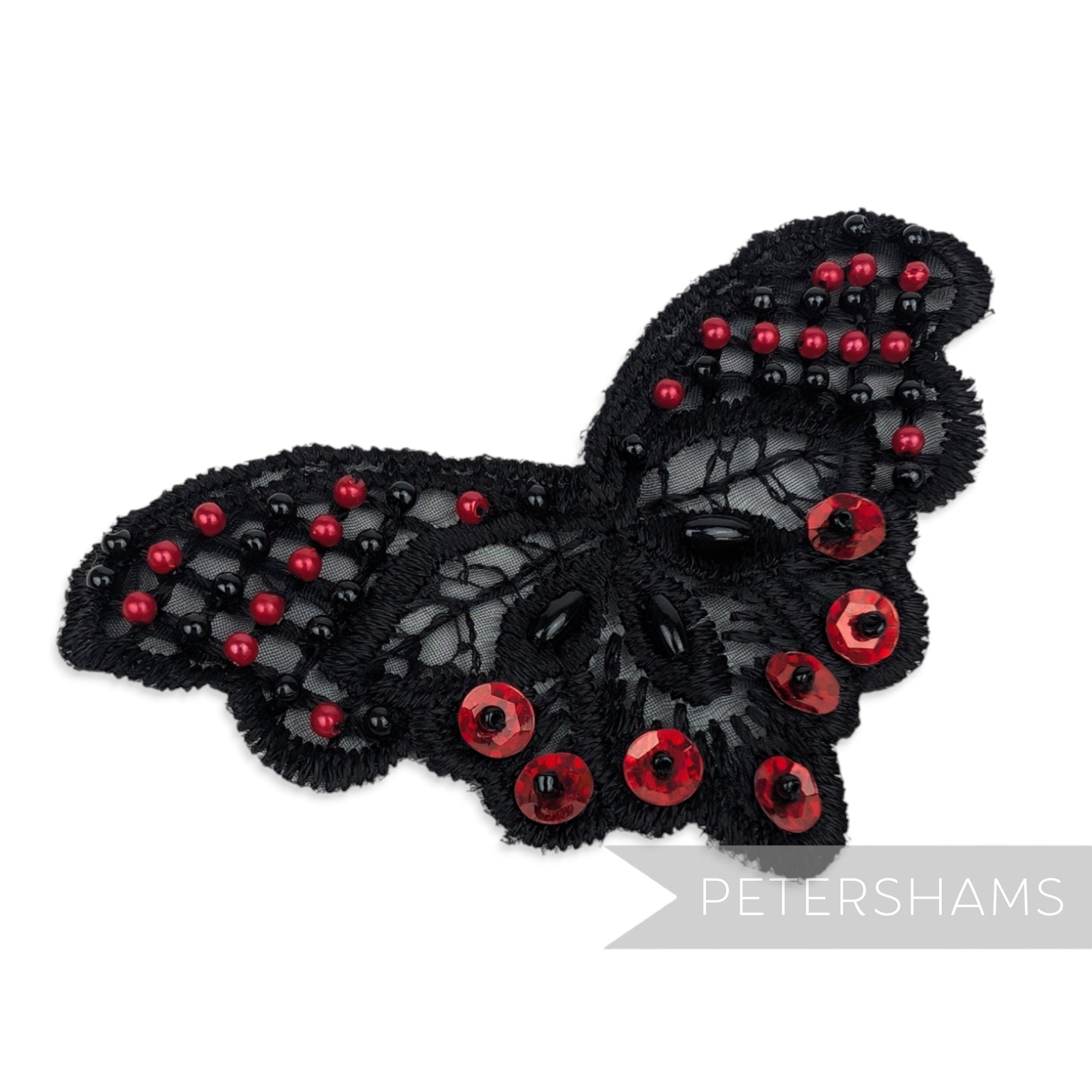 Lace Butterfly Motif with Pearls & Sequins