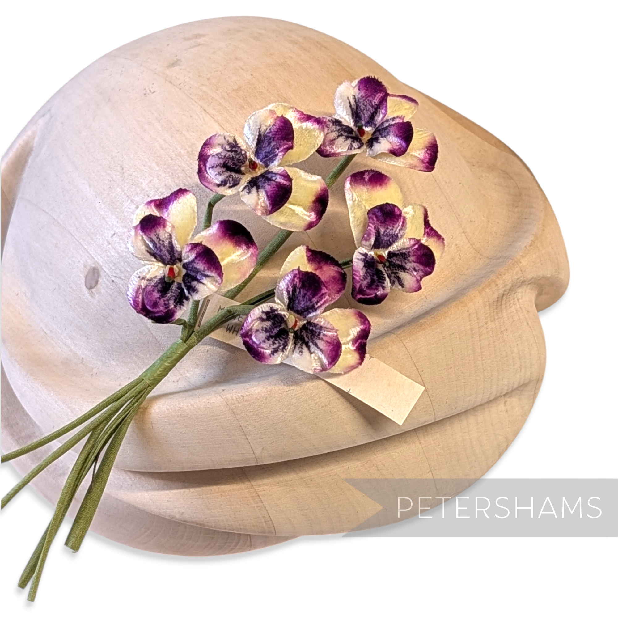 'Pensee' Vintage Czech Velvet Pansy Flower Millinery Mount