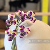 'Pensee' Vintage Czech Velvet Pansy Flower Millinery Mount