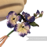 'Brandi' Vintage Velvet Pansy Wired Millinery Flower Bunch