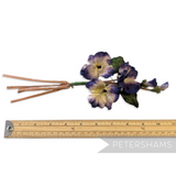 'Brandi' Vintage Velvet Pansy Wired Millinery Flower Bunch
