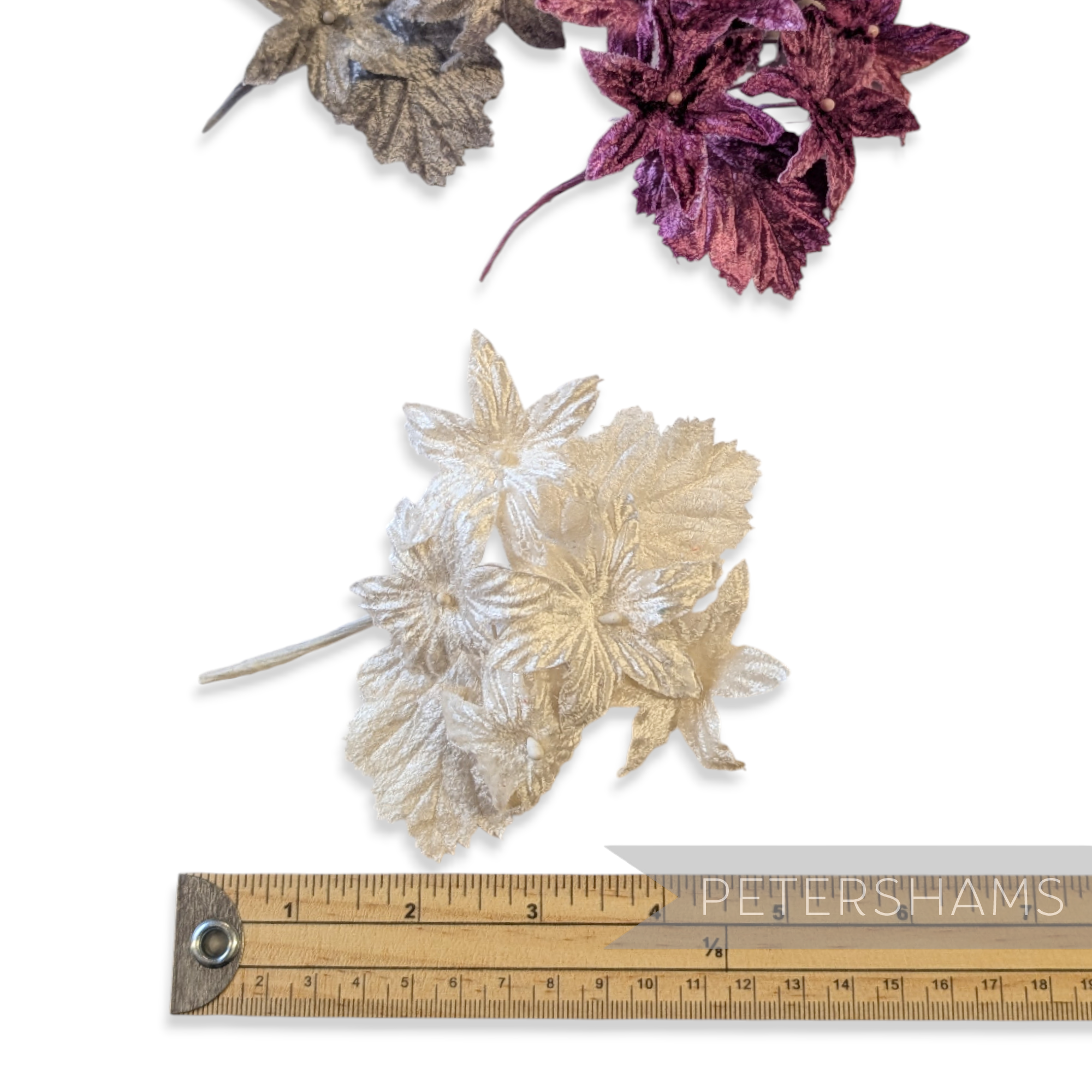 'Derwinda' Velvet Blossoms Wired Millinery Flower Mount