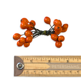 'Obaie' Vintage Wired Orang Berry Ceramic Flower Stamens - 12 Stems