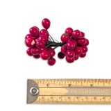 'Baie' Vintage Wired Currant Berry Ceramic Flower Stamens - 24 Stems