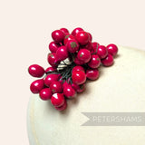 'Baie' Vintage Wired Currant Berry Ceramic Flower Stamens - 24 Stems