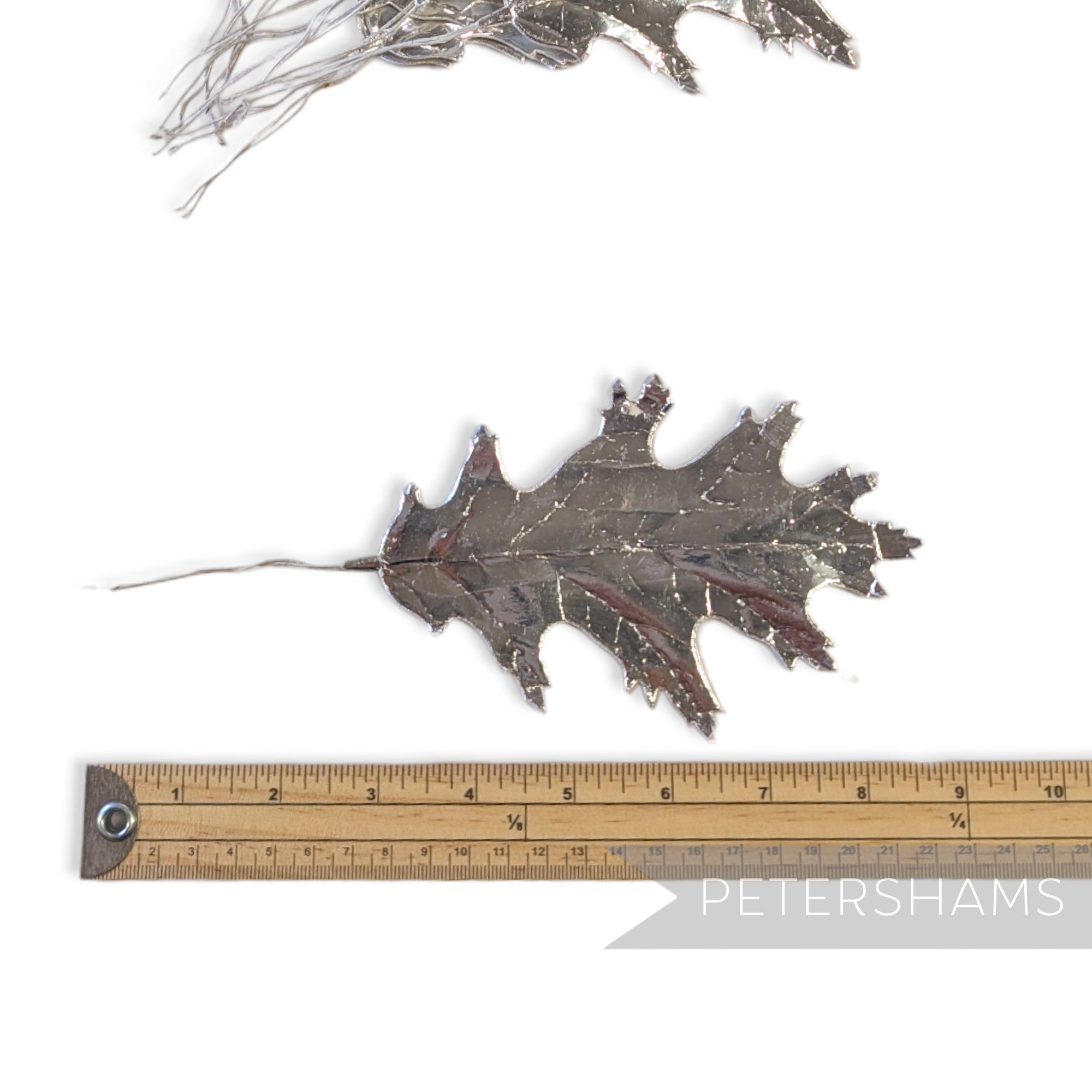 Vintage Metallic Foiled Paper Wired Leafs - Large Oak Leaf