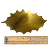 Large Gold Vintage Heavy Card Holly Leaf Shapes - 12 Pieces